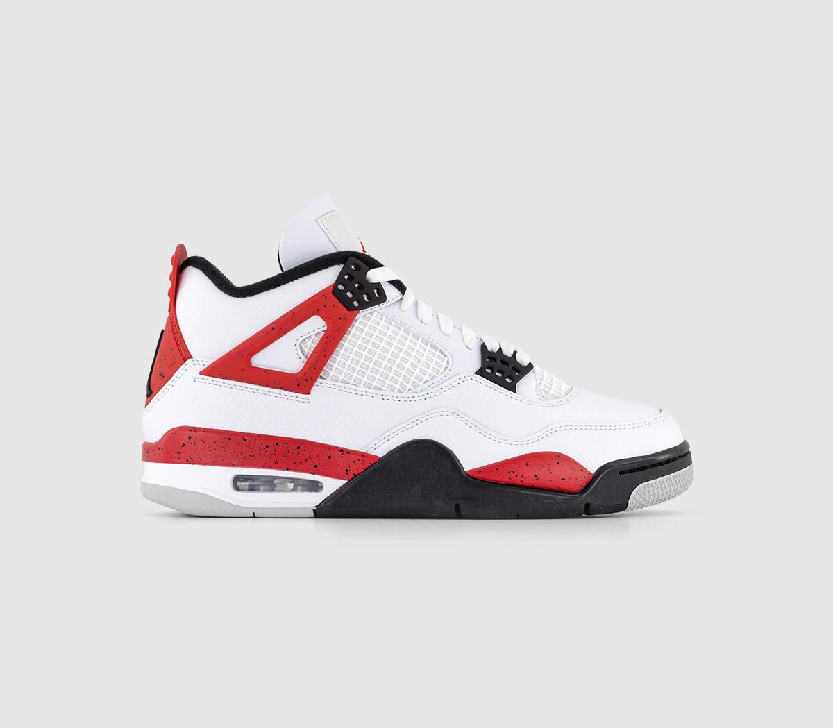 JordanAir Jordan 4 TrainersWhite Fire Red Black Neutral Grey