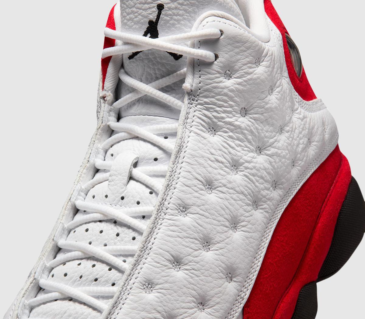 white and red jordan 13s