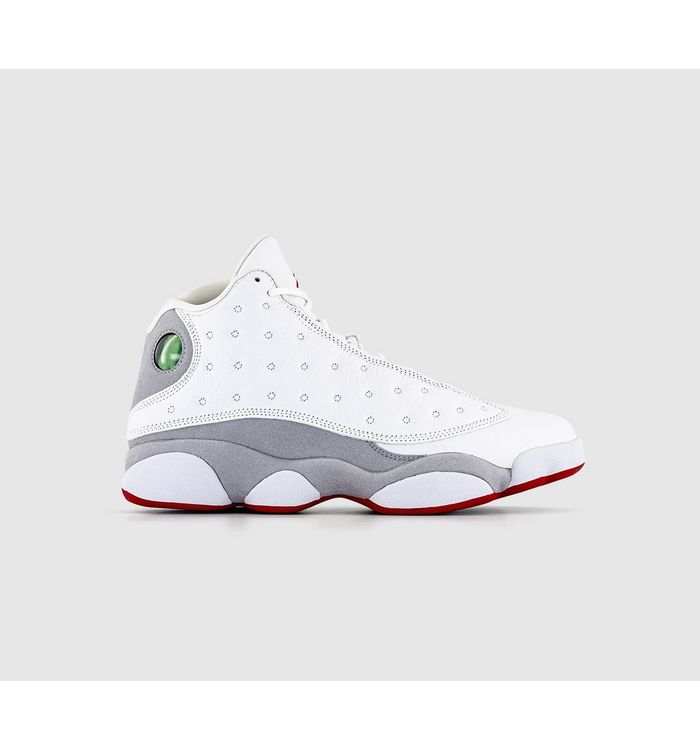Jordan Air 13 Trainers White True Red Wolf Grey Leather