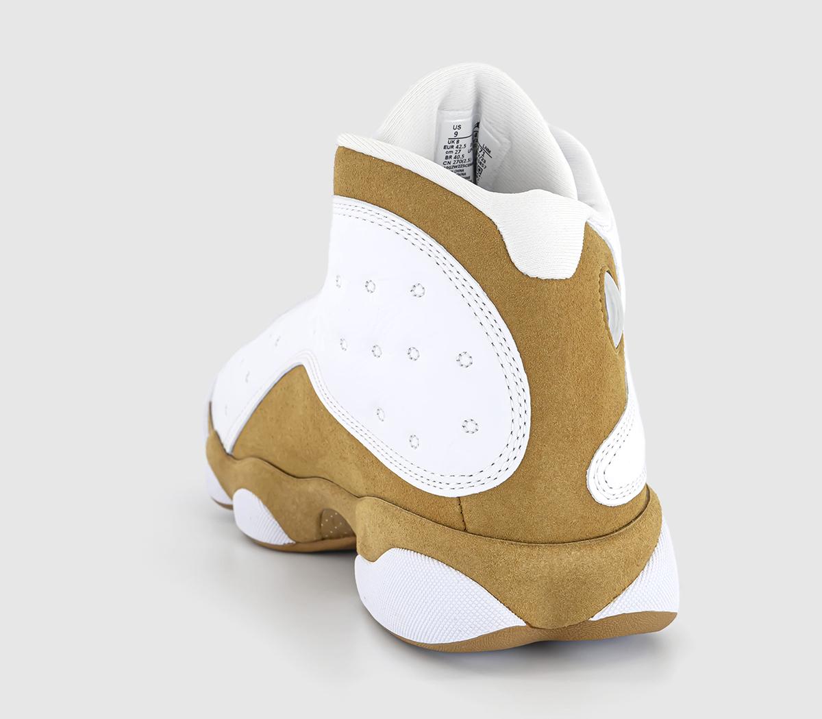 retro 13 jordans gold and white
