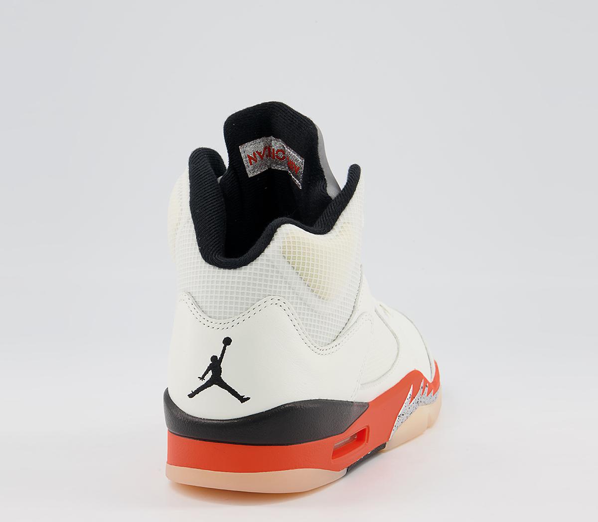 Jordan Air Jordan 5 Trainers Jordan Air Jordan 5 Trainers White Total Orange Multi