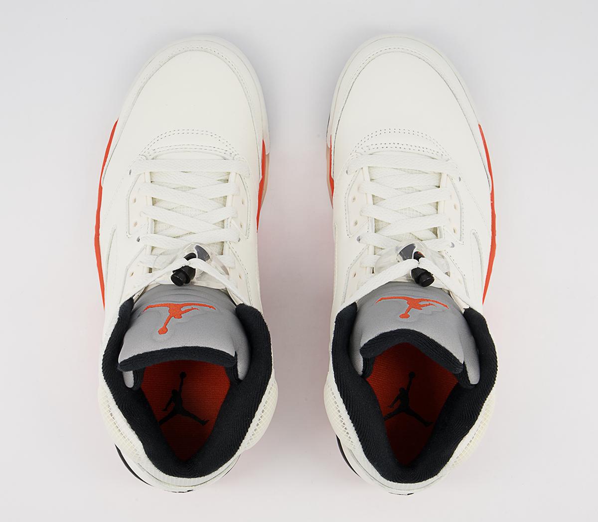 Jordan Air Jordan 5 Trainers Jordan Air Jordan 5 Trainers White Total Orange Multi