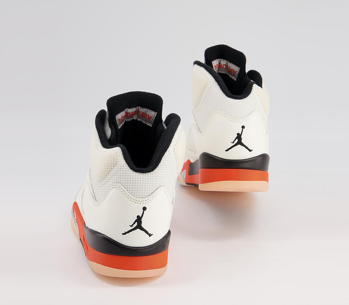 Jordan Air Jordan 5 Trainers Jordan Air Jordan 5 Trainers White Total Orange Multi