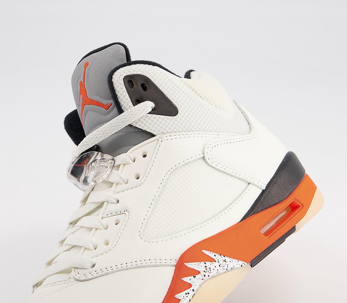 Jordan Air Jordan 5 Trainers Jordan Air Jordan 5 Trainers White Total Orange Multi