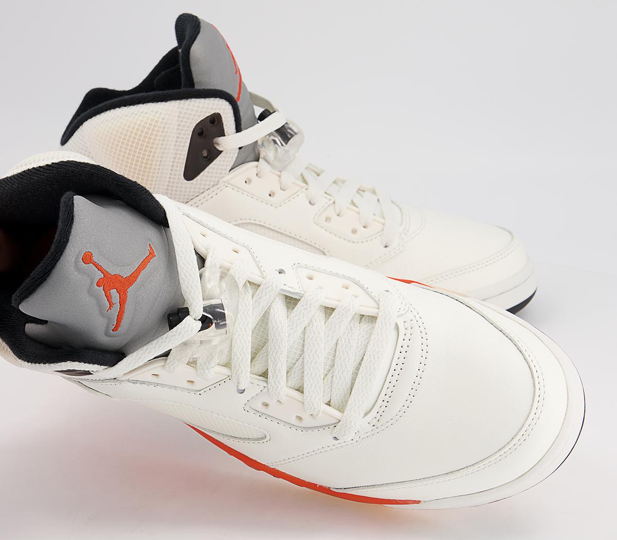 Jordan Air Jordan 5 Trainers Jordan Air Jordan 5 Trainers White Total Orange Multi