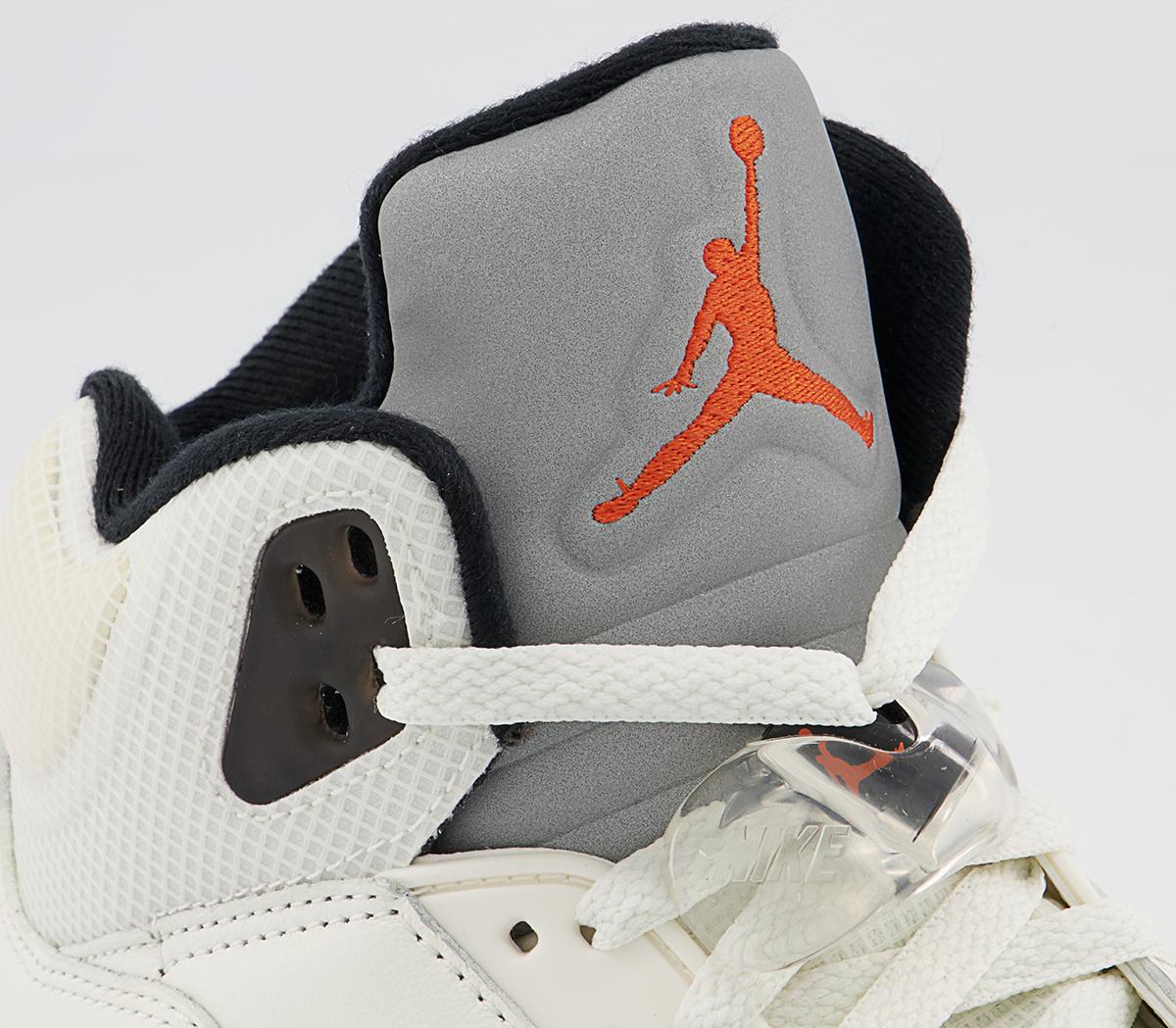 Jordan Air Jordan 5 Trainers Jordan Air Jordan 5 Trainers White Total Orange Multi