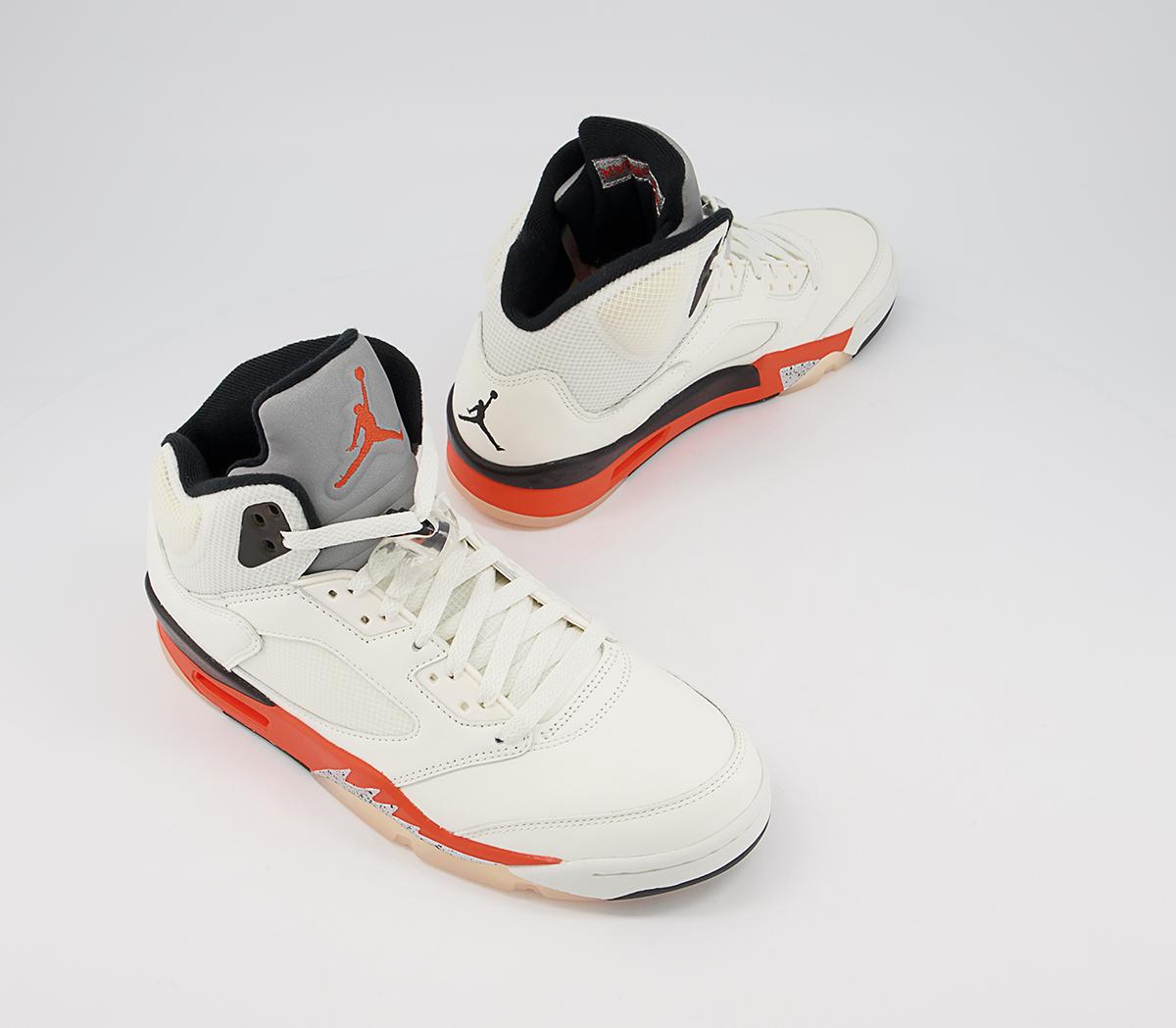 Jordan Air Jordan 5 Trainers Jordan Air Jordan 5 Trainers White Total Orange Multi
