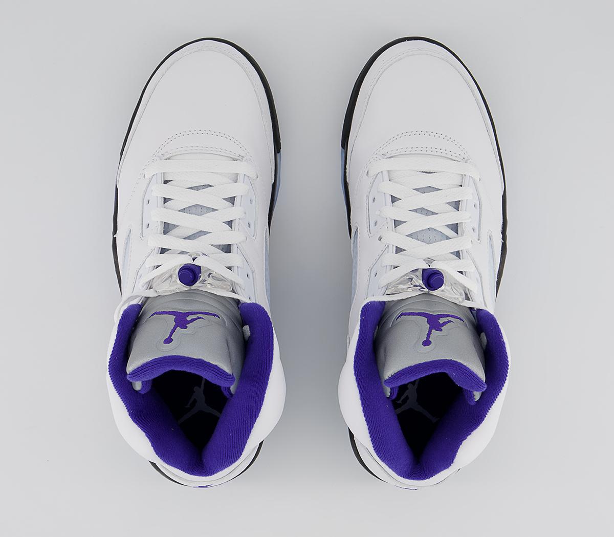 Jordan Air Jordan 5 Trainers Whte Dark Concord Black - Men's Trainers