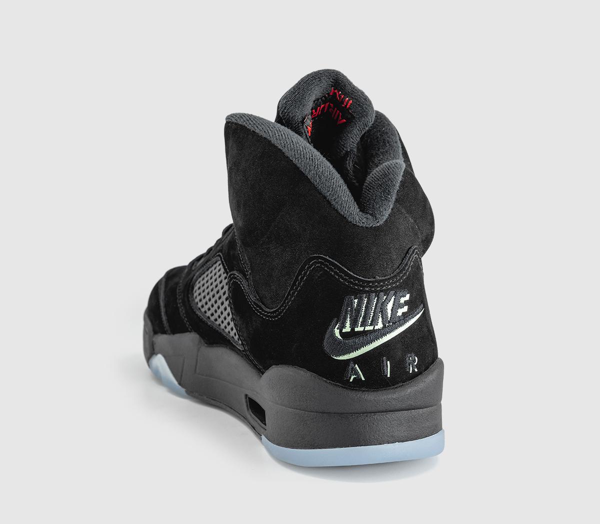 JordanAir Jordan 5 TrainersBlack Black Picante Red Glow N The Dark