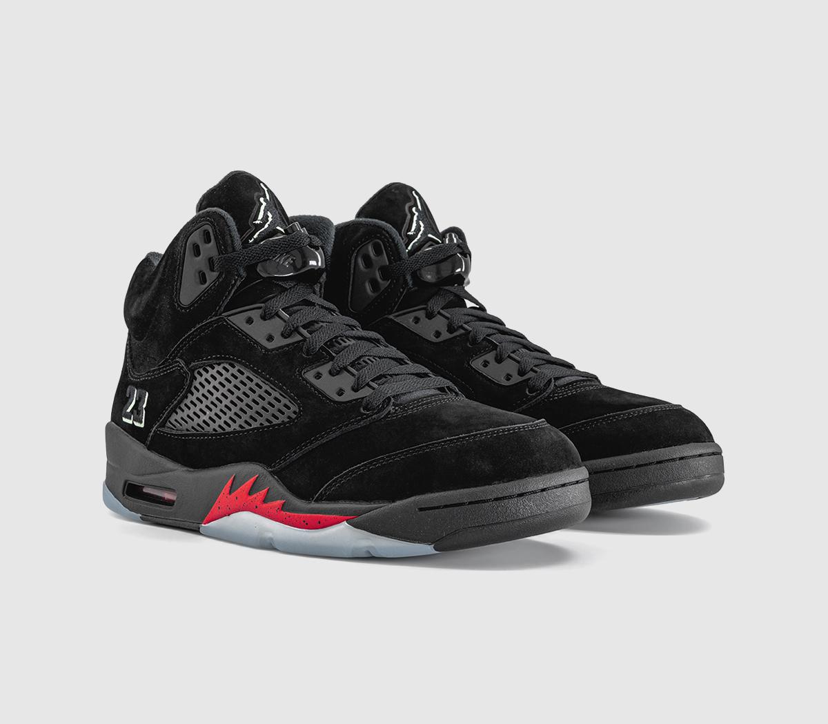 JordanAir Jordan 5 TrainersBlack Black Picante Red Glow N The Dark