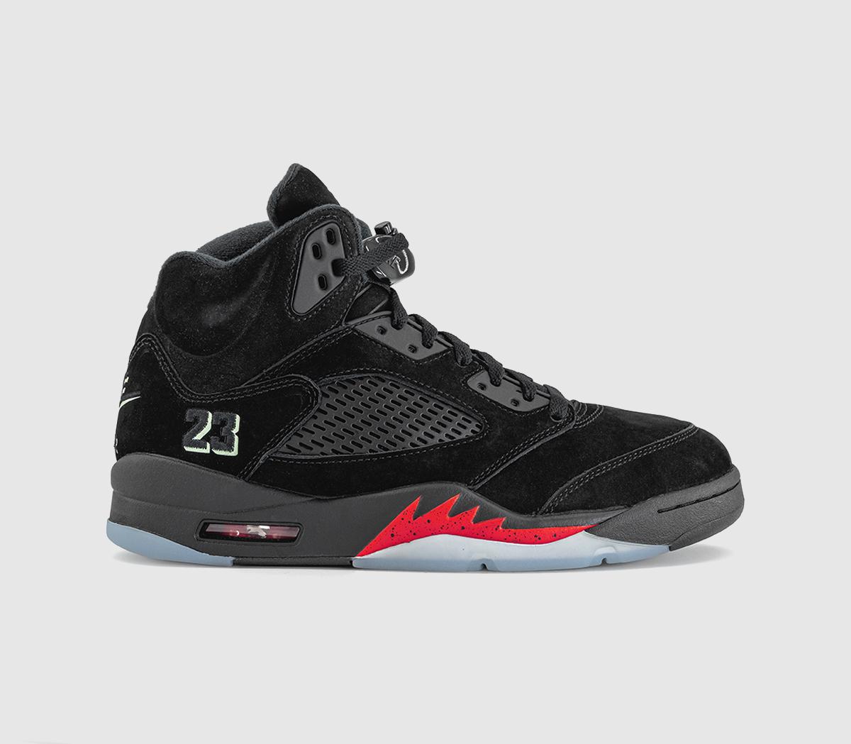 JordanAir Jordan 5 TrainersBlack Black Picante Red Glow N The Dark