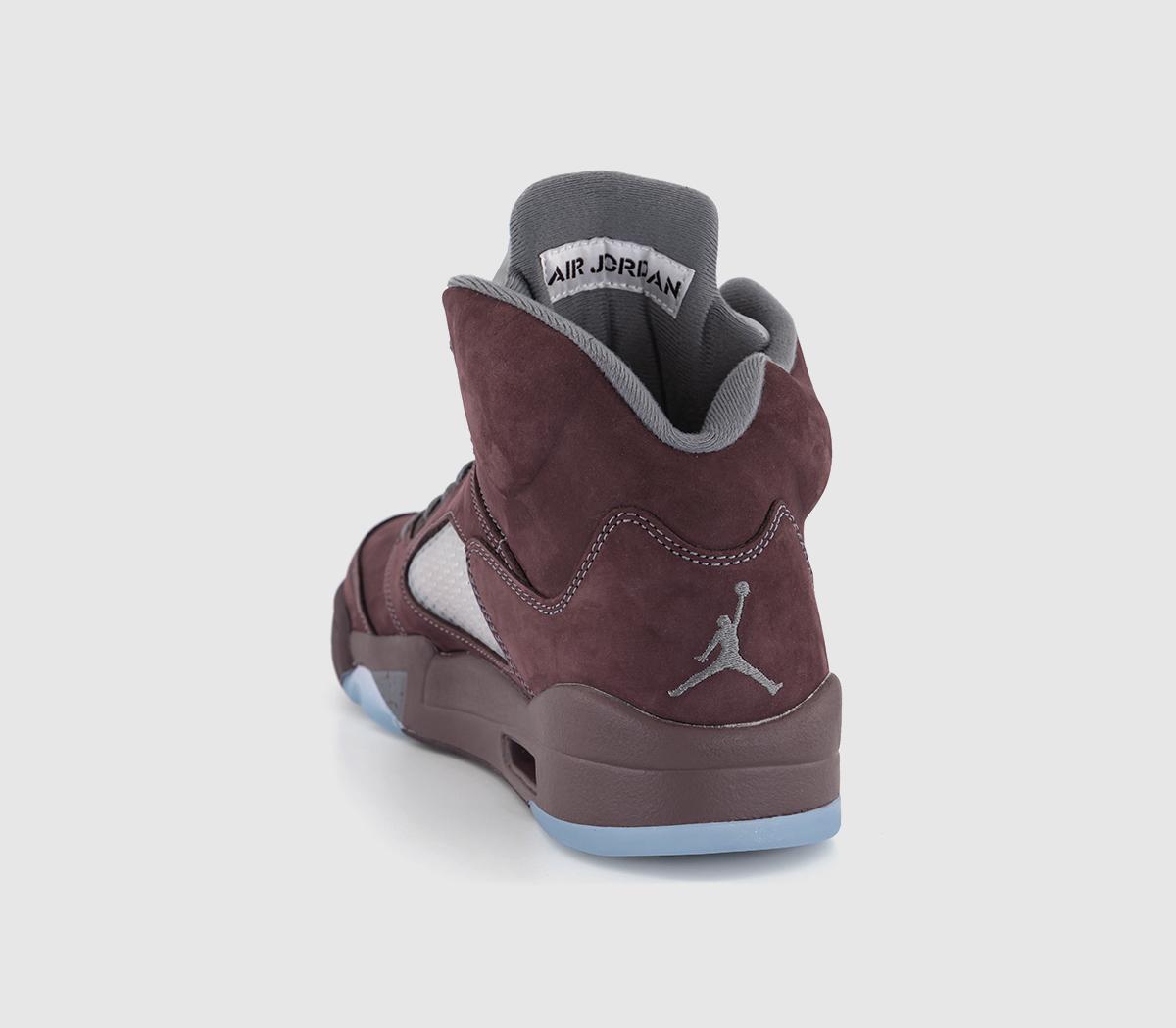 JordanAir Jordan 5 Trainers Deep Burgundy Light Graphite Metallic Silver