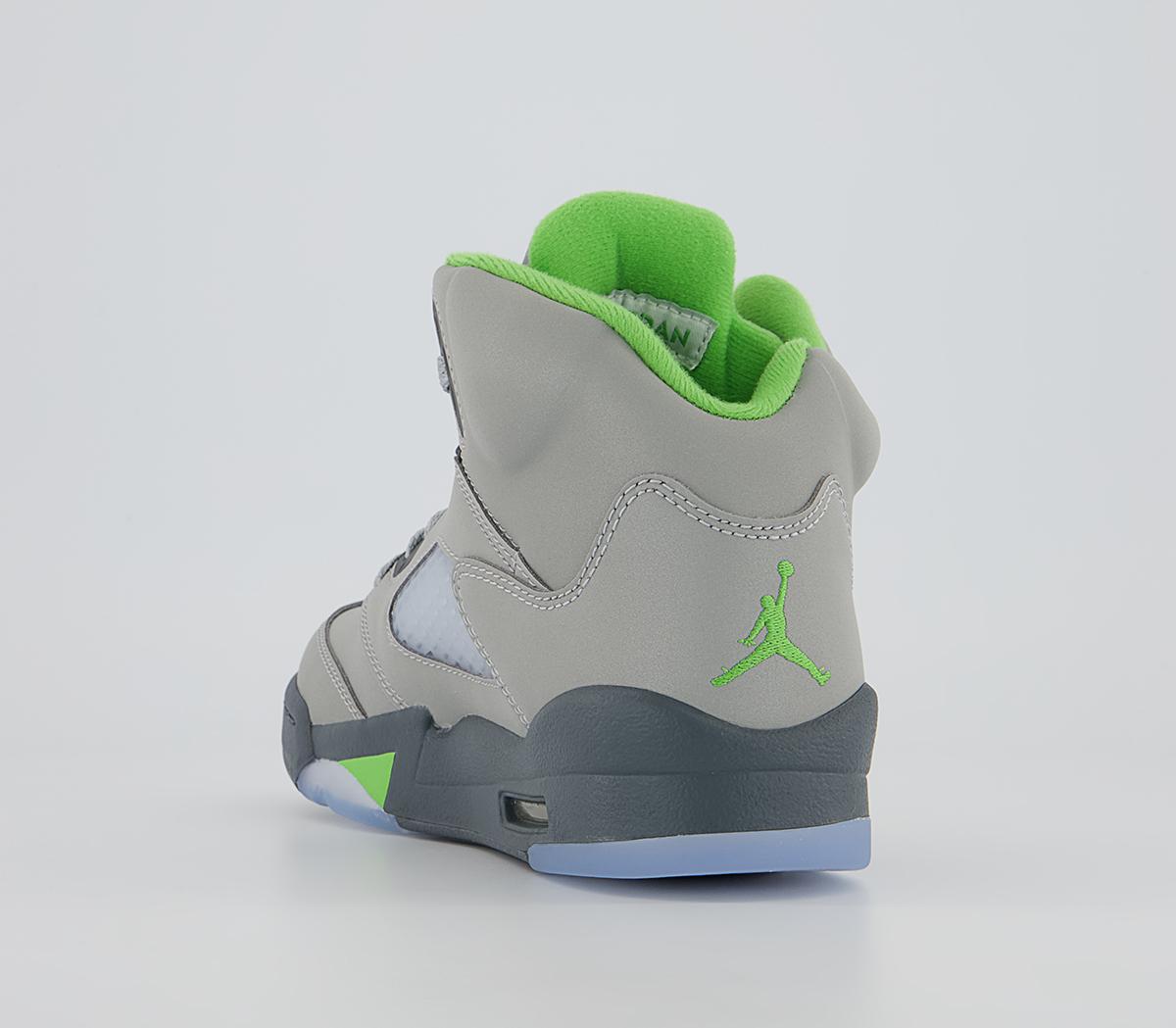 Jordan Air Jordan 5 Trainers Jordan Air Jordan 5 Trainers Silver Green Bean Flint Grey