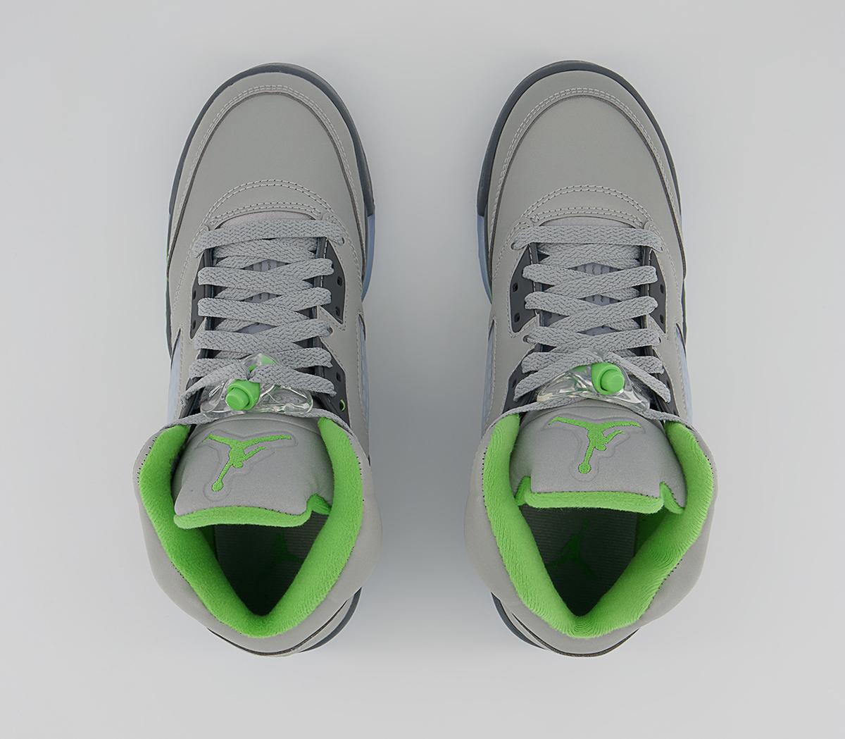 Jordan Air Jordan 5 Trainers Jordan Air Jordan 5 Trainers Silver Green Bean Flint Grey