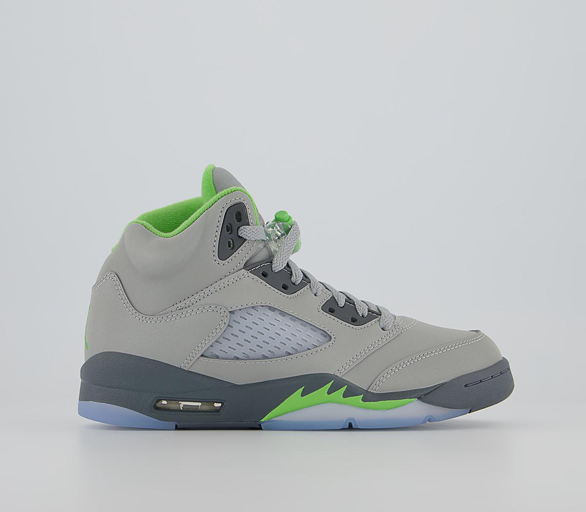 Jordan Air Jordan 5 Trainers Silver Green Bean Flint Grey Men s Basketball Trainers