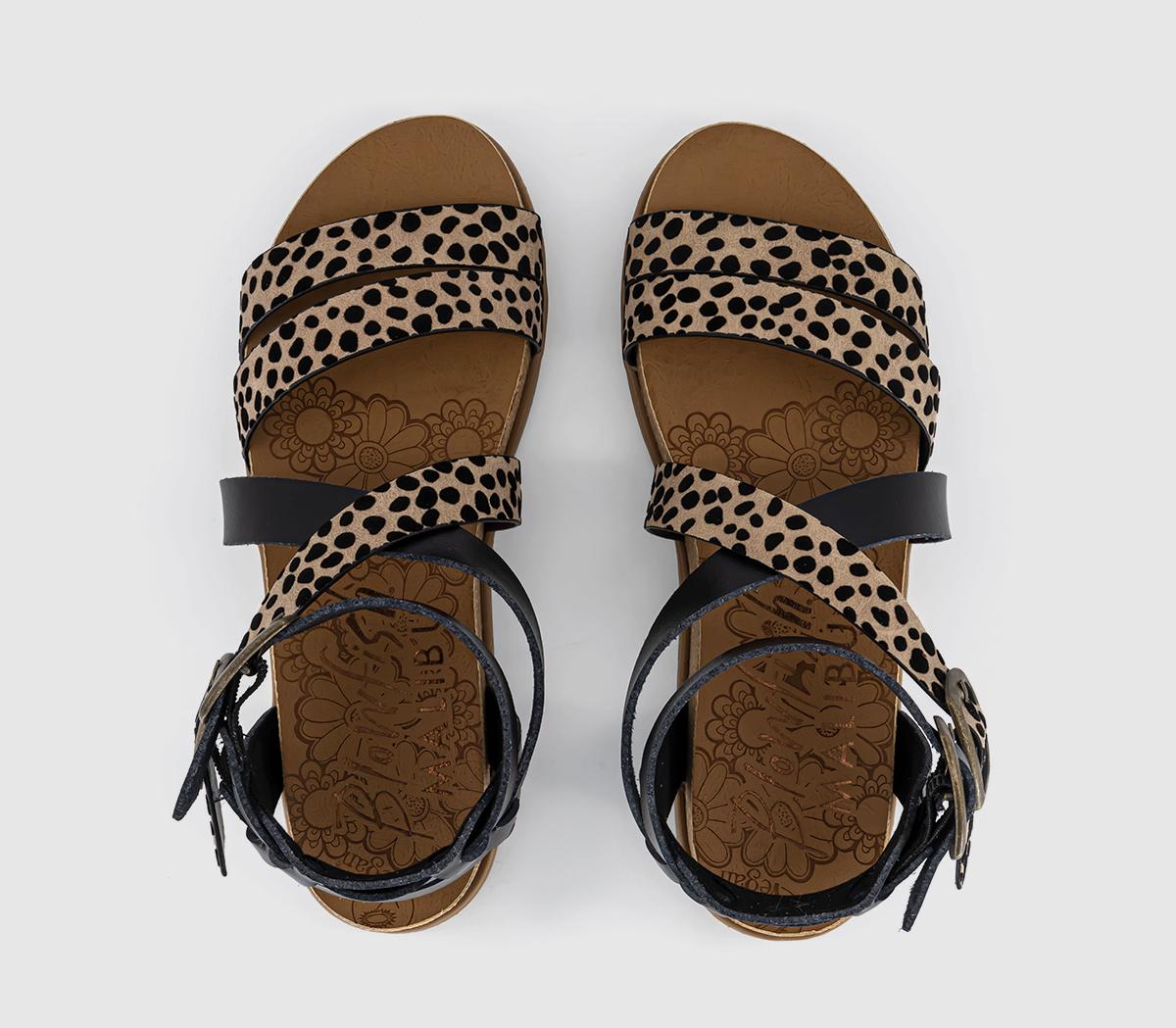 Blowfish Malibu Fandie Sandals Black Leopard - Women’s Sandals