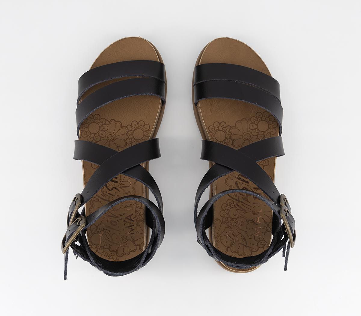 Blowfish Malibu Fandie Sandals Black Dyecut - Women's Vegan Shoes