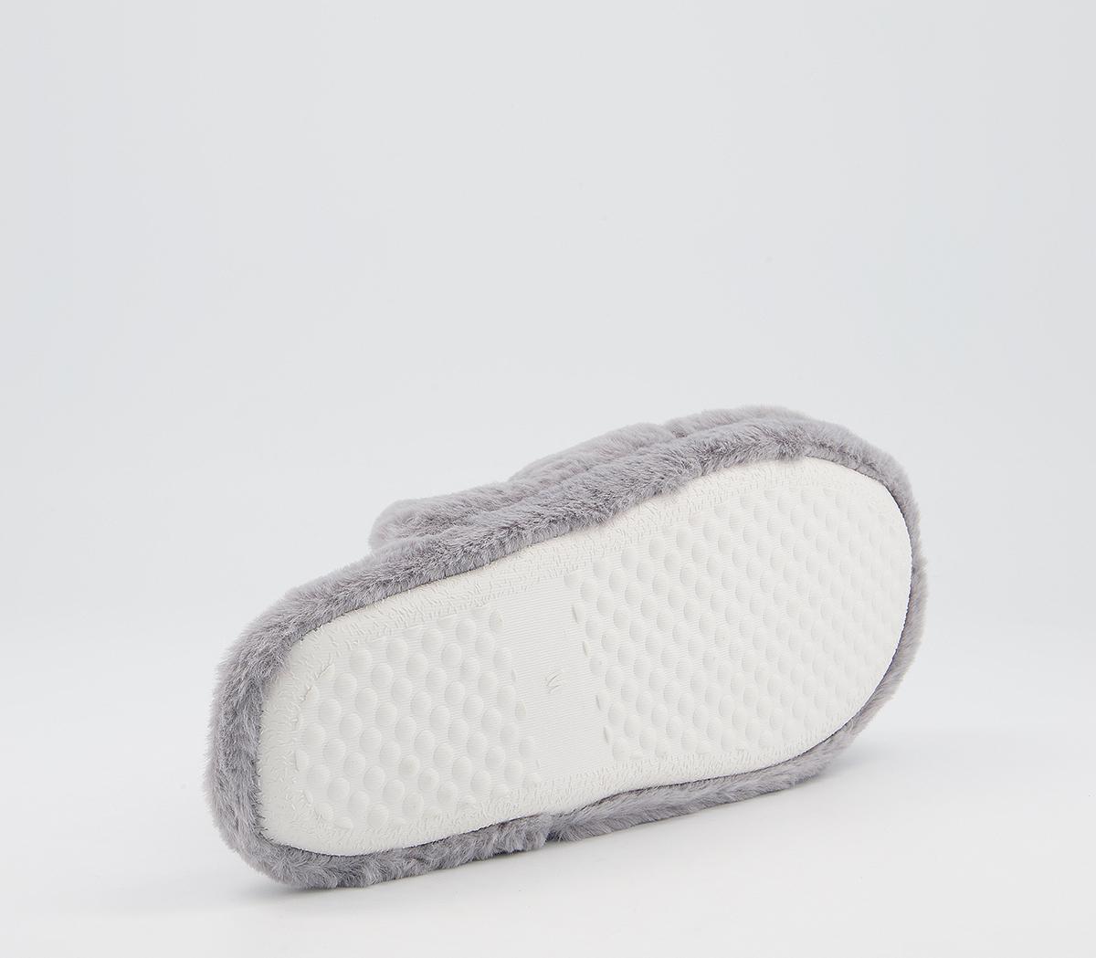 Office Farrah Furry Mule Slippers Office Farrah Furry Mule Slippers Grey Faux Fur