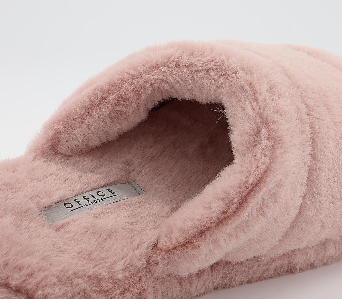 OFFICEFarrah Furry Mule SlippersPink Faux Fur