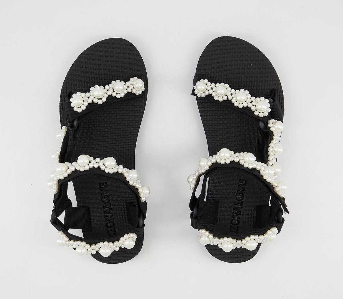 Arizona LoveTrekky Pearl SandalsBlack White Pearl