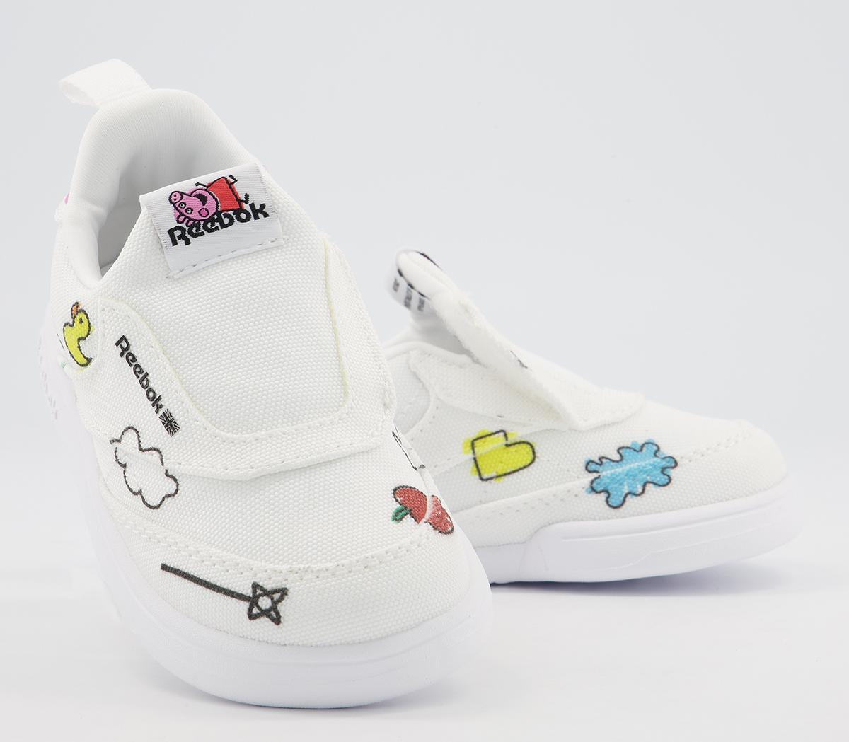 Reebok Club C Slip On III Trainers Reebok Club C Slip On III Trainers Peppa Pig White Multi