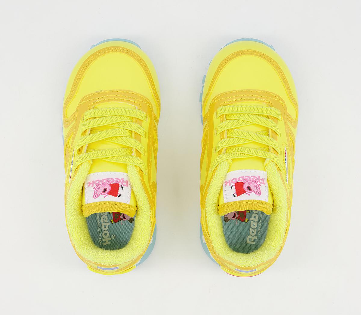 Reebok Classic Leather Trainers Reebok Classic Leather Trainers Peppa Pig Yellow Rainbow