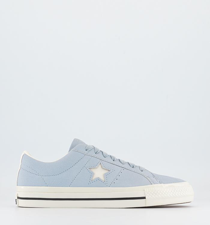 Converse One Star Pro Trainers Ghosted Egret Black