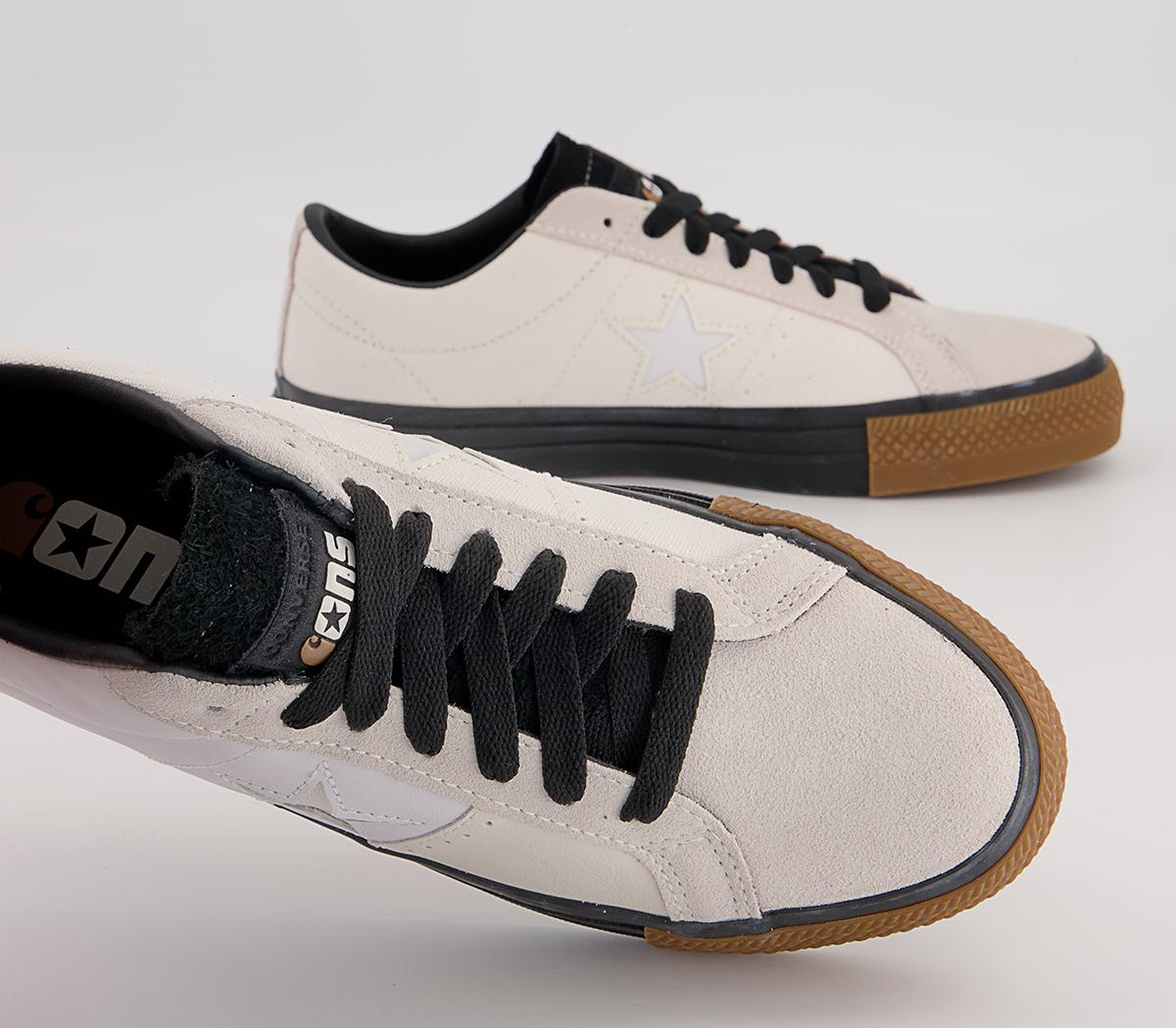 Converse One Star Pro Trainers Converse One Star Pro Trainers Carhartt Wip White Black Gum Honey