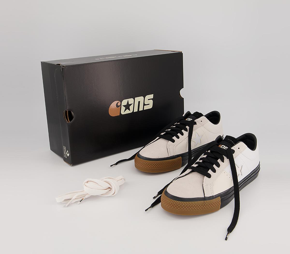 Converse One Star Pro Trainers Converse One Star Pro Trainers Carhartt Wip White Black Gum Honey