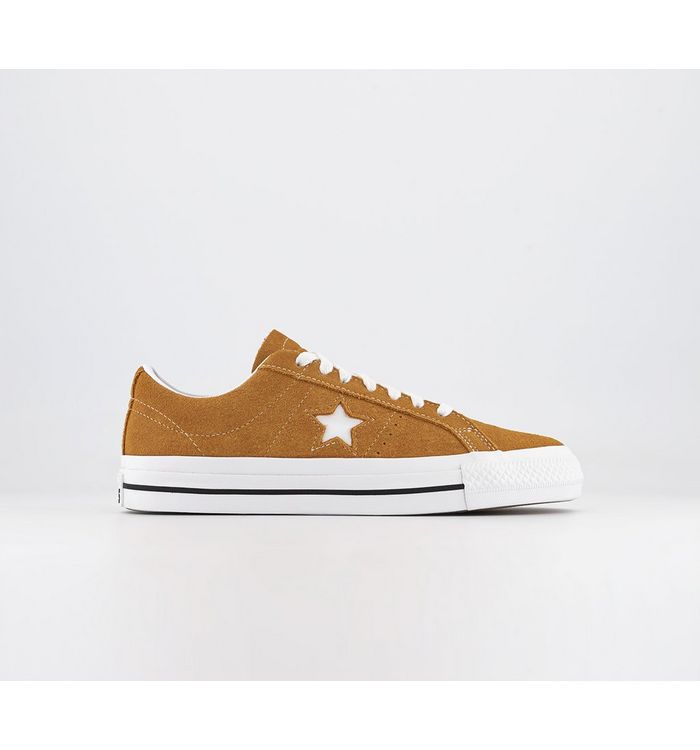 Converse One Star Pro Trainers Golden Sundial White Black