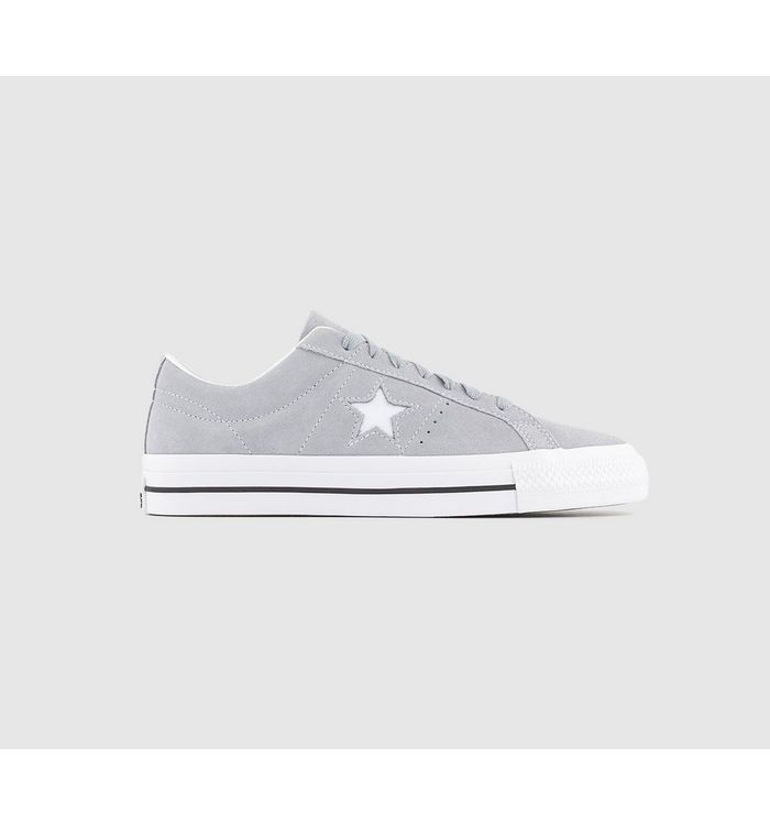 Converse One Star Pro Trainers Wolf Grey White Black Suede, 6