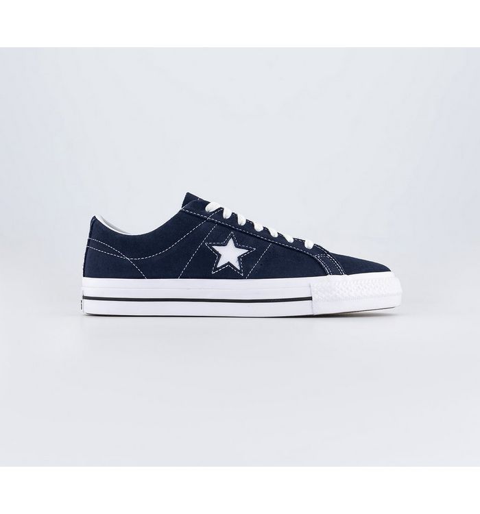 Converse One Star Pro Trainers Navy White Black In Blue