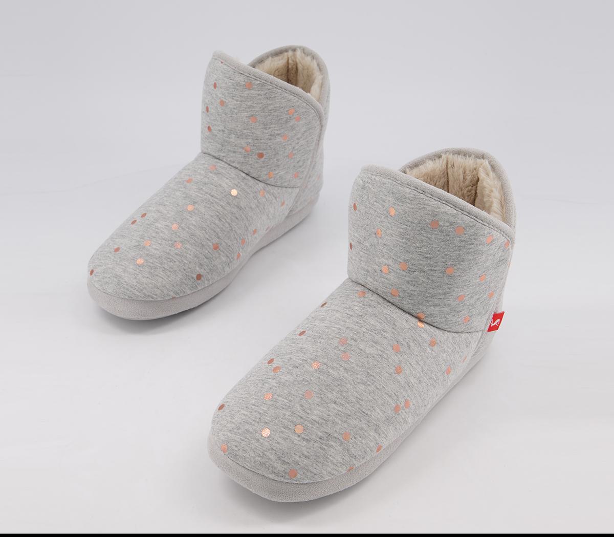 Joules Cabin Boots Grey Spot Women's Slippers