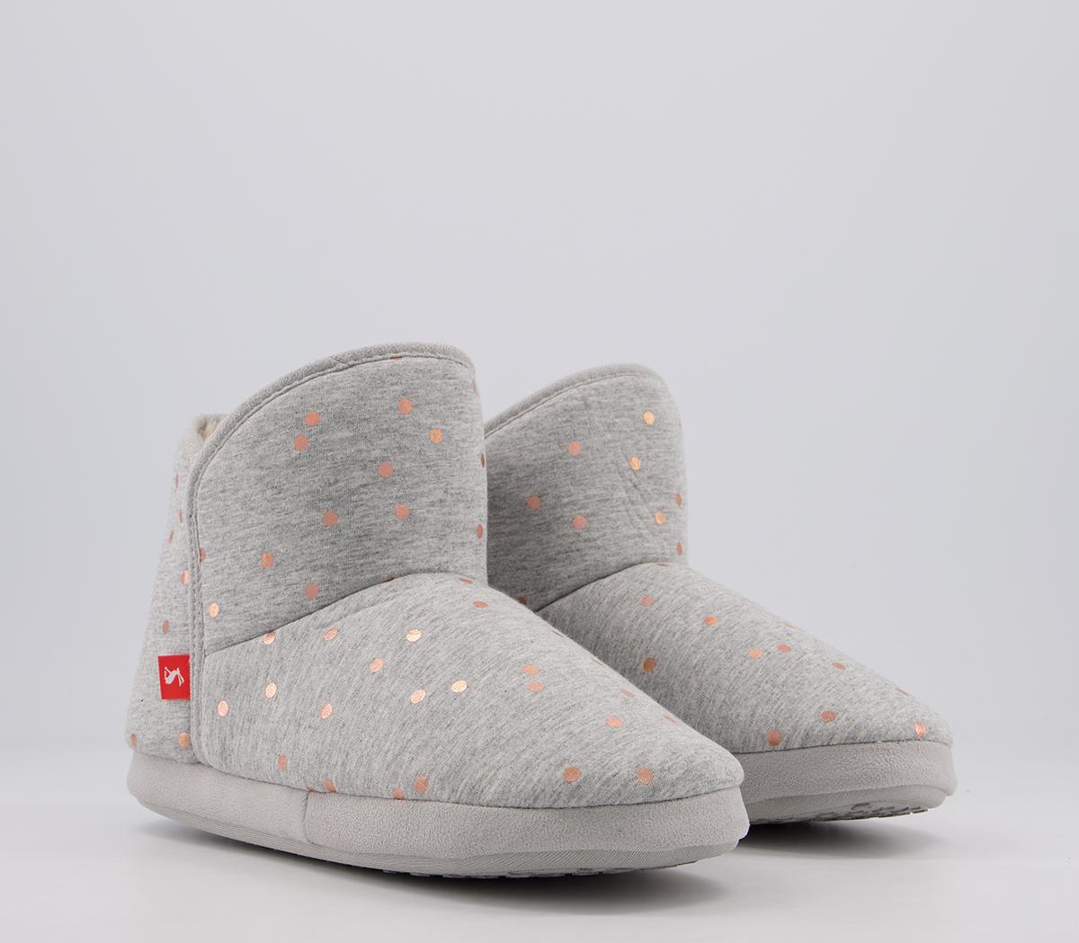 Joules Cabin Boots Grey Spot Women's Slippers