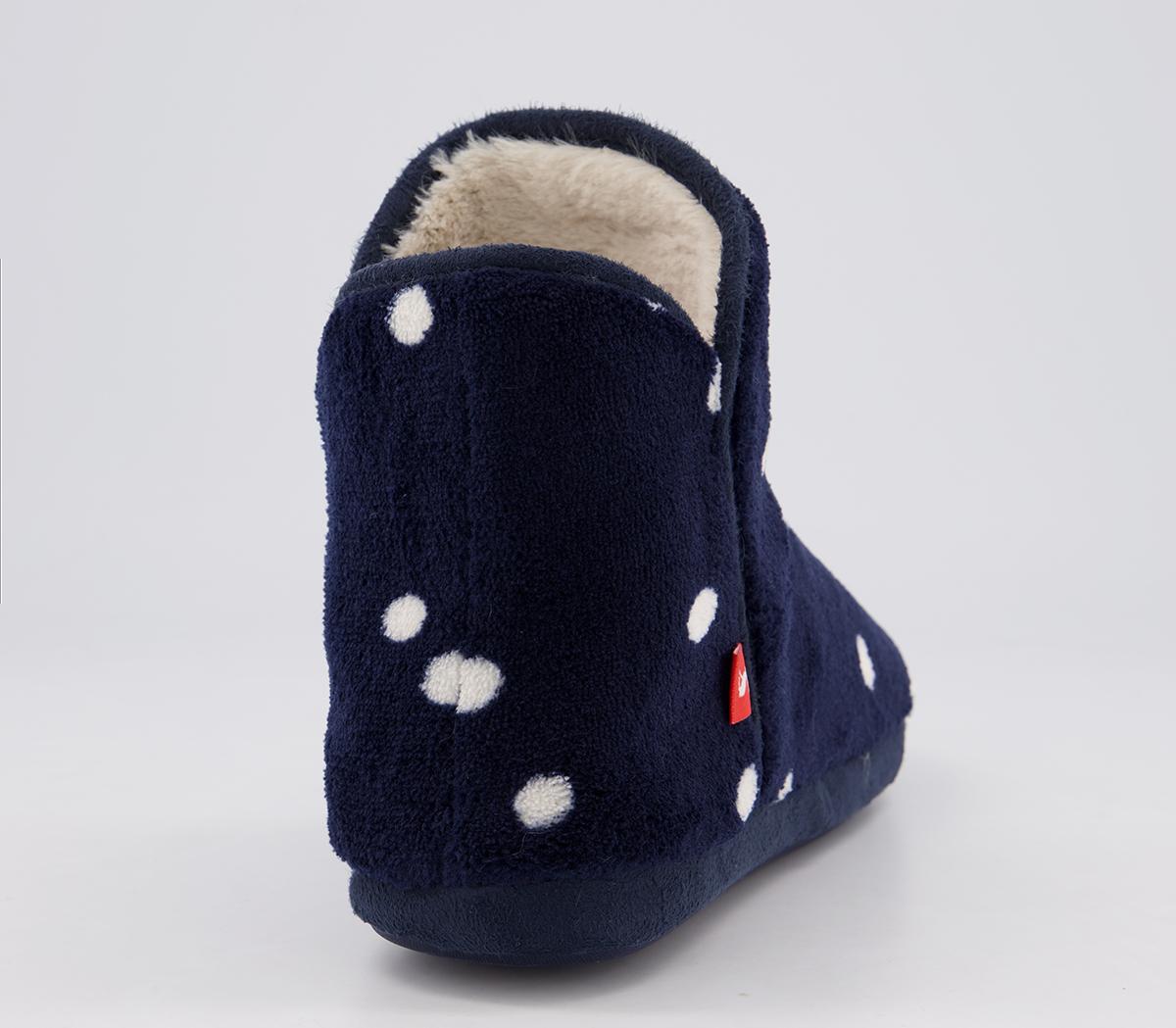 Joules Cabin Boots Navy Spot Women's Slippers