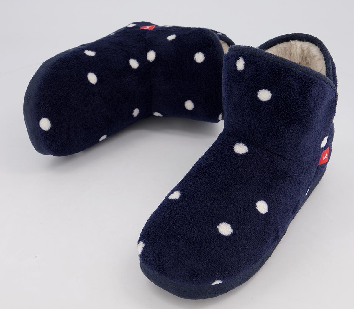 Joules Cabin Boots Navy Spot Women's Slippers