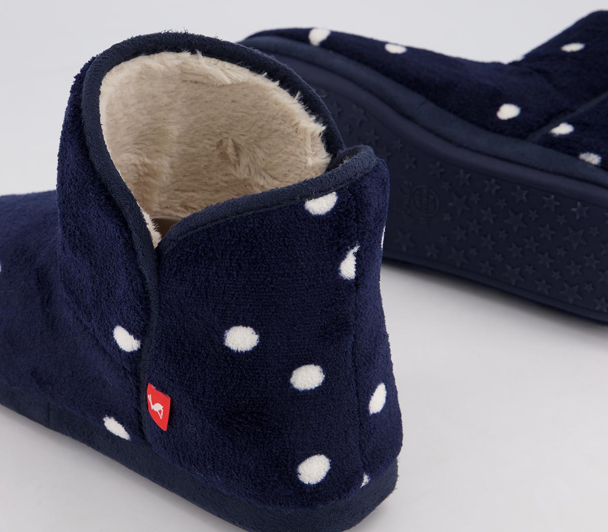 Joules Cabin Boots Navy Spot Women's Slippers
