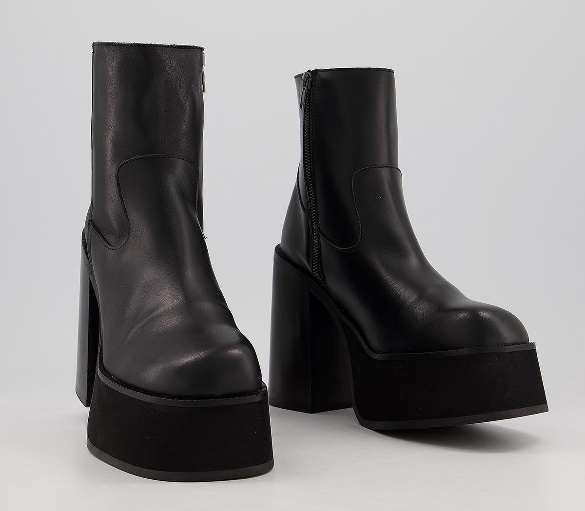 Kaltur Platform Boots Black - Women's Ankle Boots