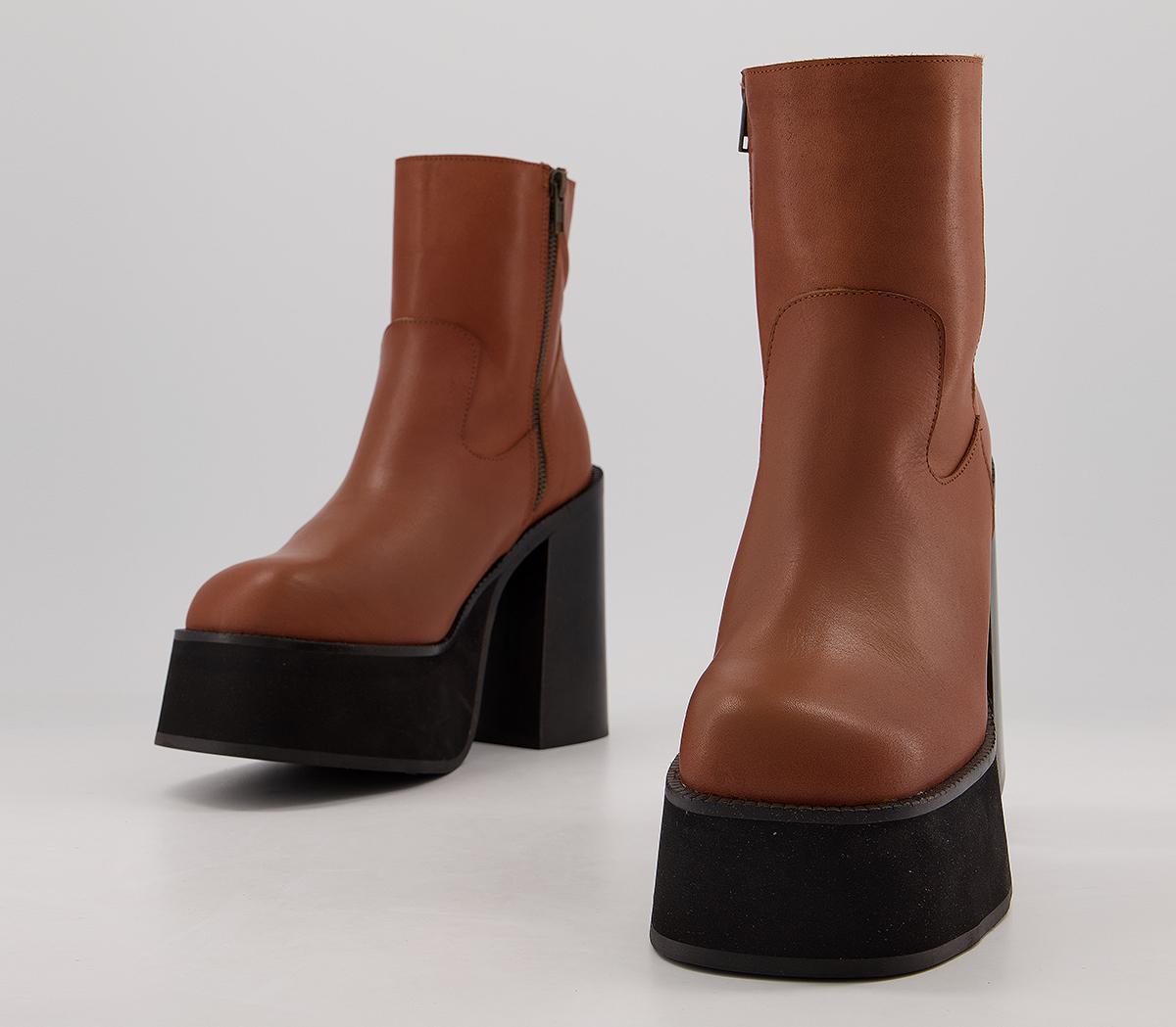 Kaltur Platform Boots Tan - Women's Ankle Boots