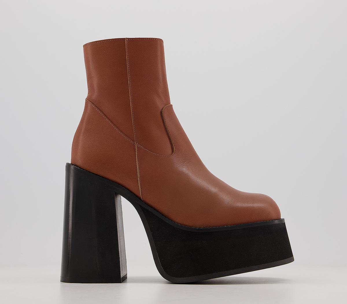 kaltur tan chunky platform boots