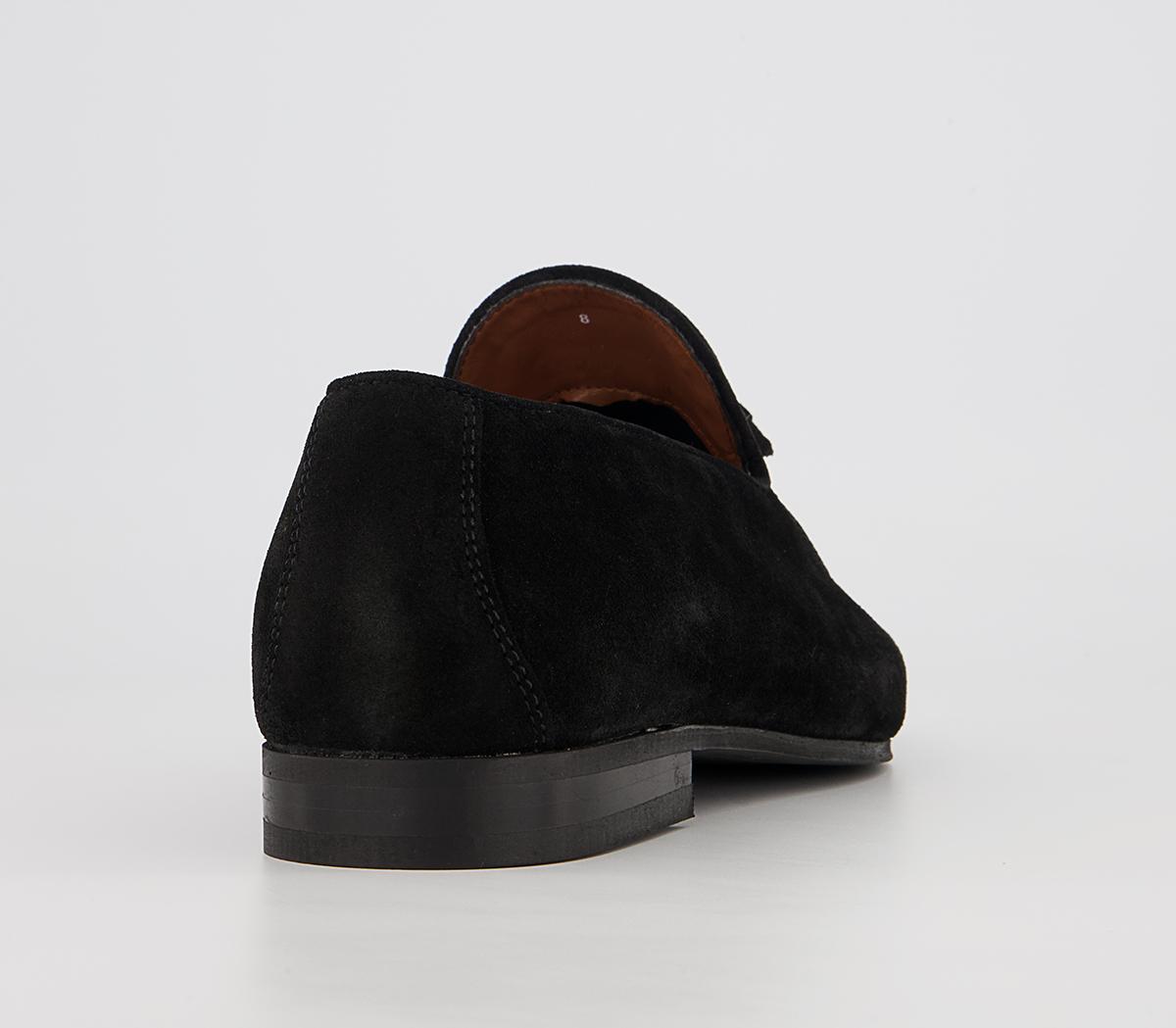 Walk London Terry Tassel Loafers Walk London Terry Tassel Loafers Black Suede