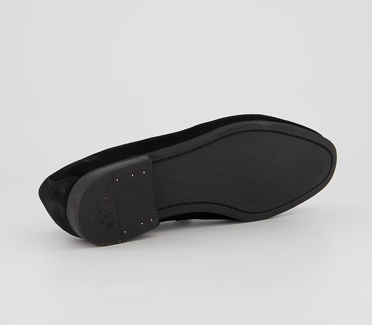 Walk London Terry Tassel Loafers Walk London Terry Tassel Loafers Black Suede