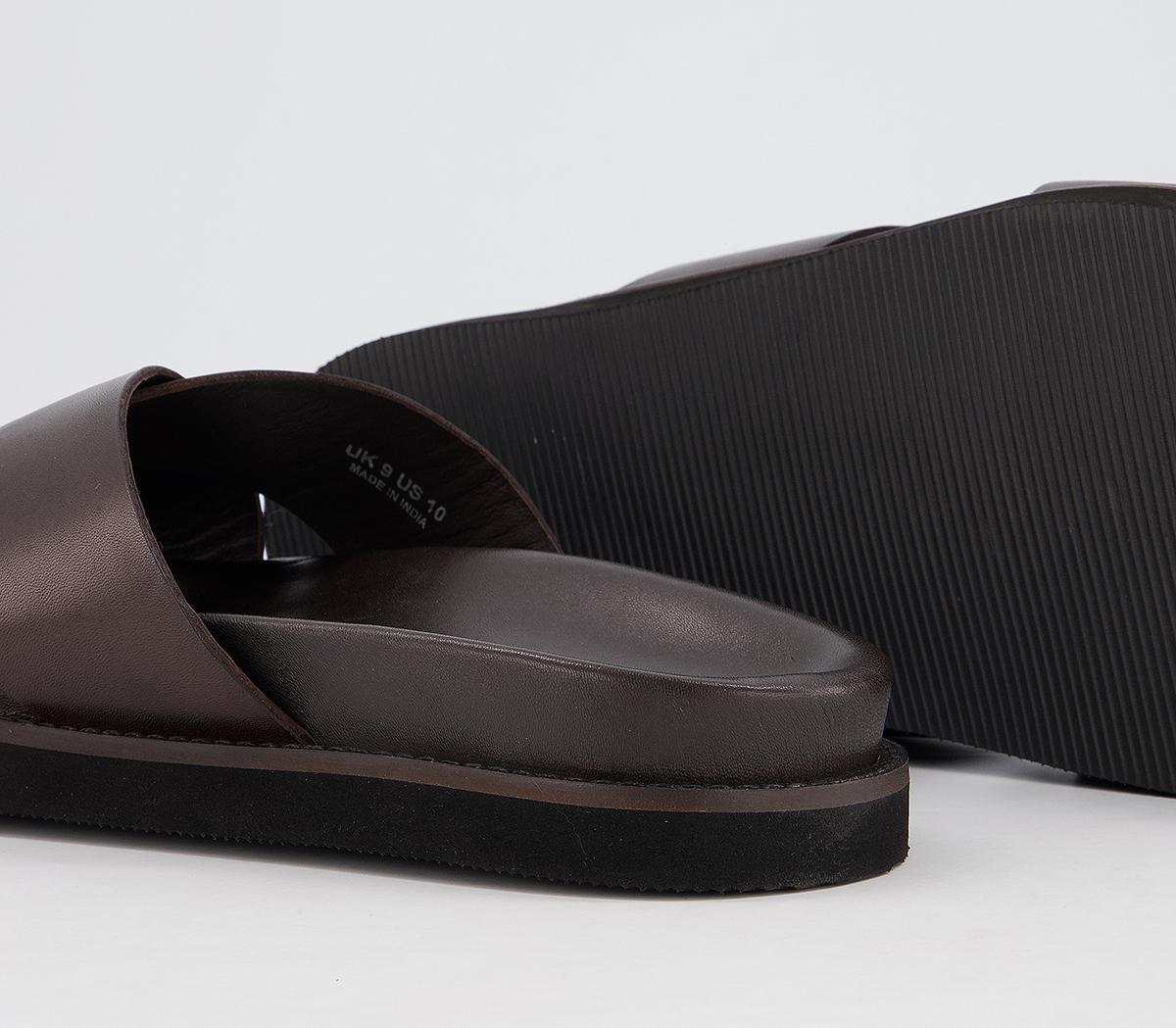 Walk London Tommy Sandals Brown Leather - Men display picture 1
