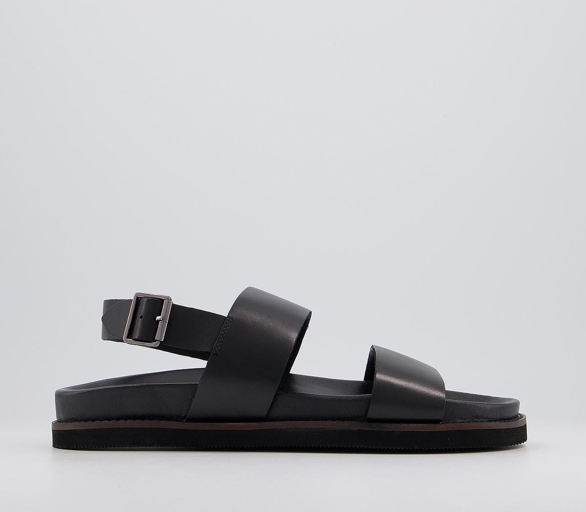 Walk London Jackson Sandals Black Leather Men s Sandals