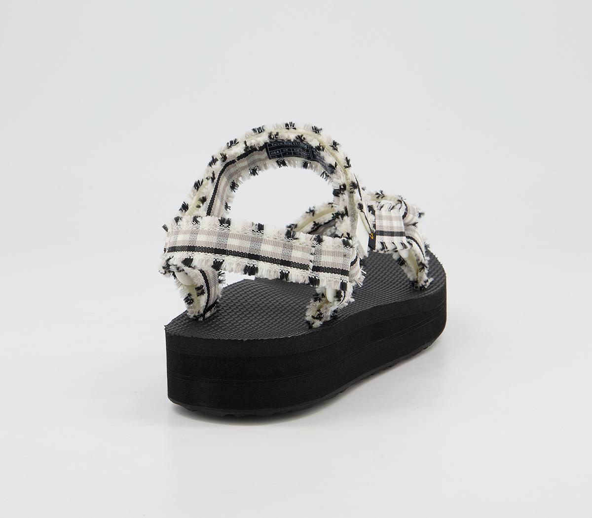 TevaMidform Fray SandalsWhite Black Check