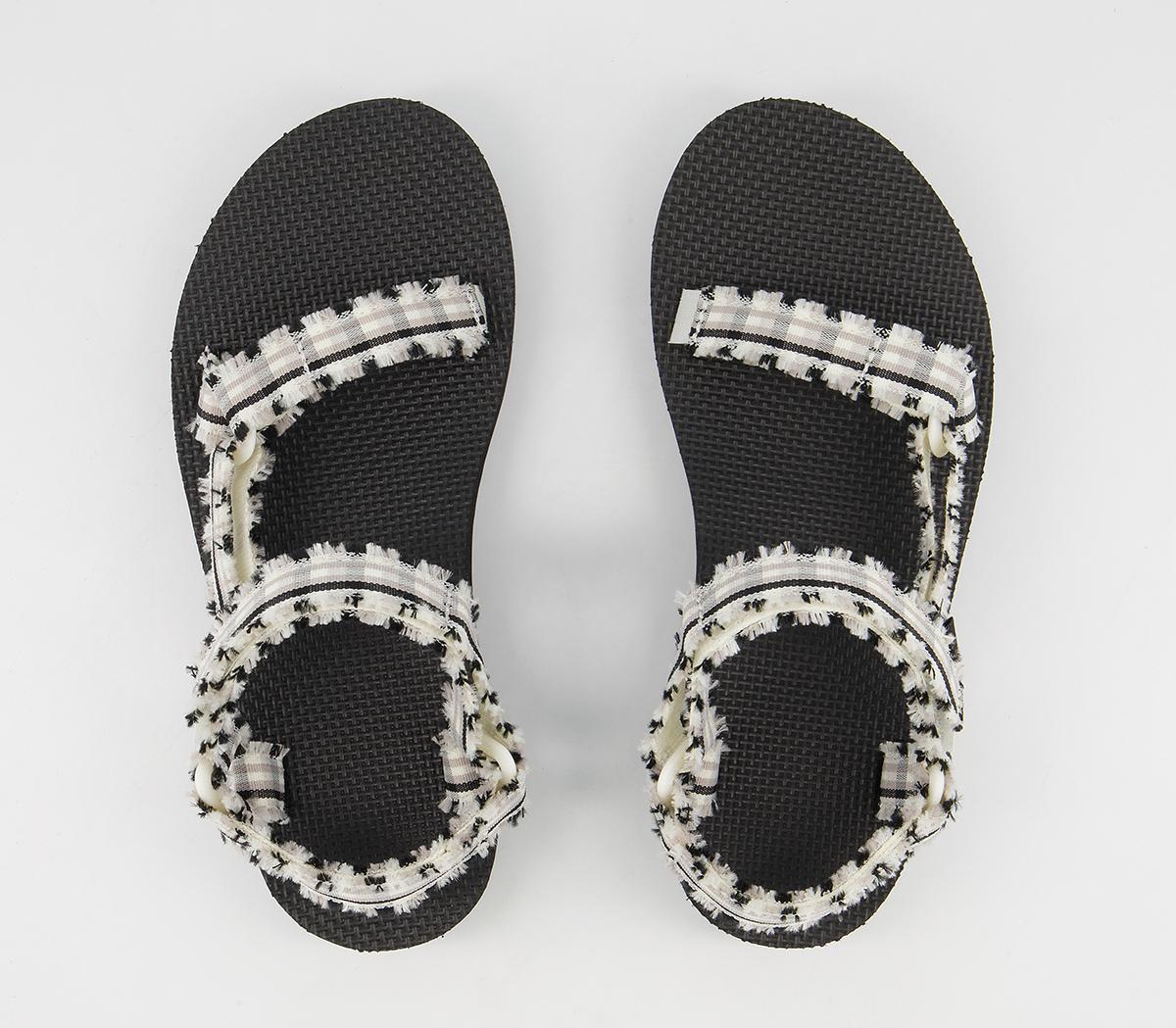 TevaMidform Fray SandalsWhite Black Check