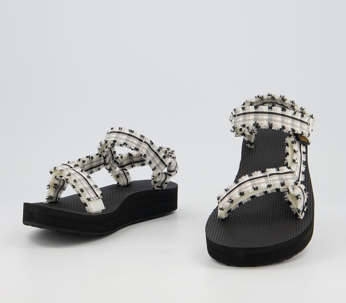 TevaMidform Fray SandalsWhite Black Check