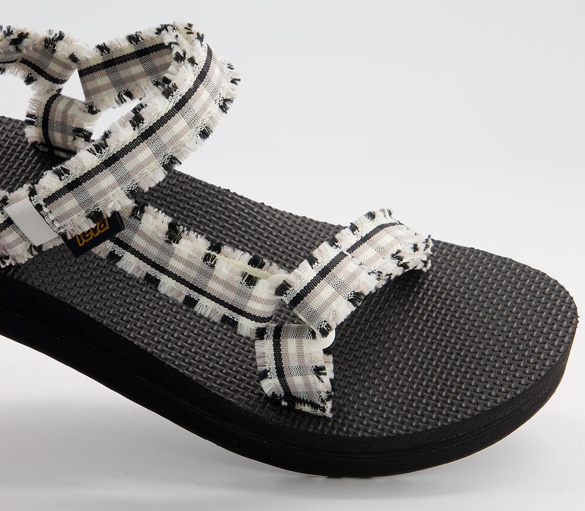 TevaMidform Fray SandalsWhite Black Check