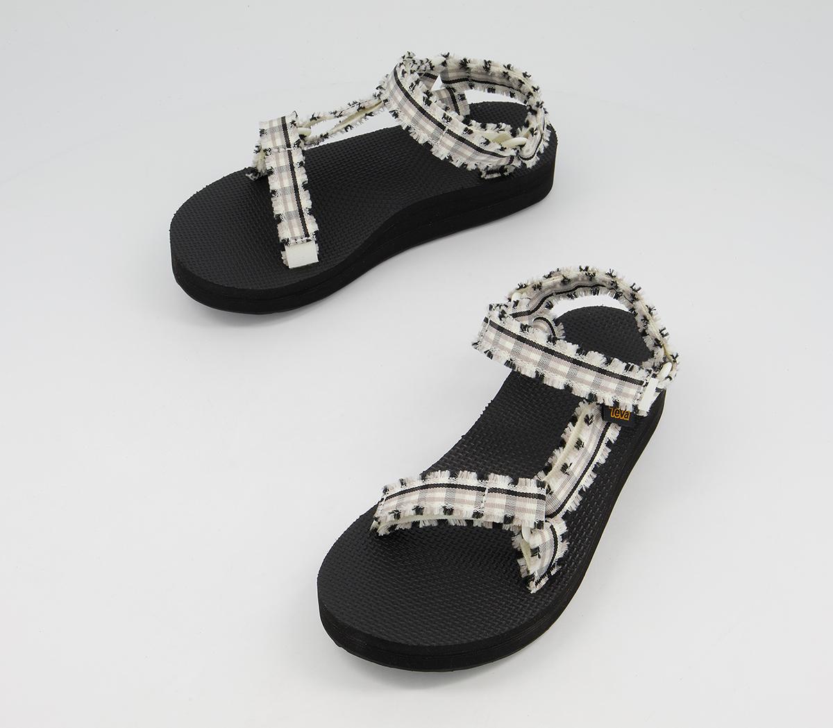 TevaMidform Fray SandalsWhite Black Check