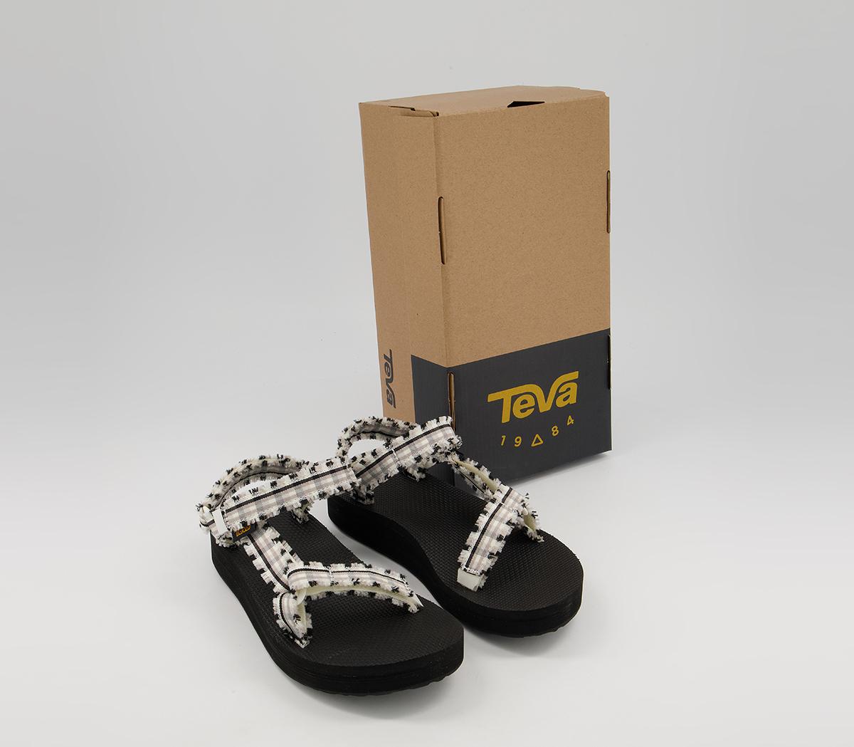 TevaMidform Fray SandalsWhite Black Check